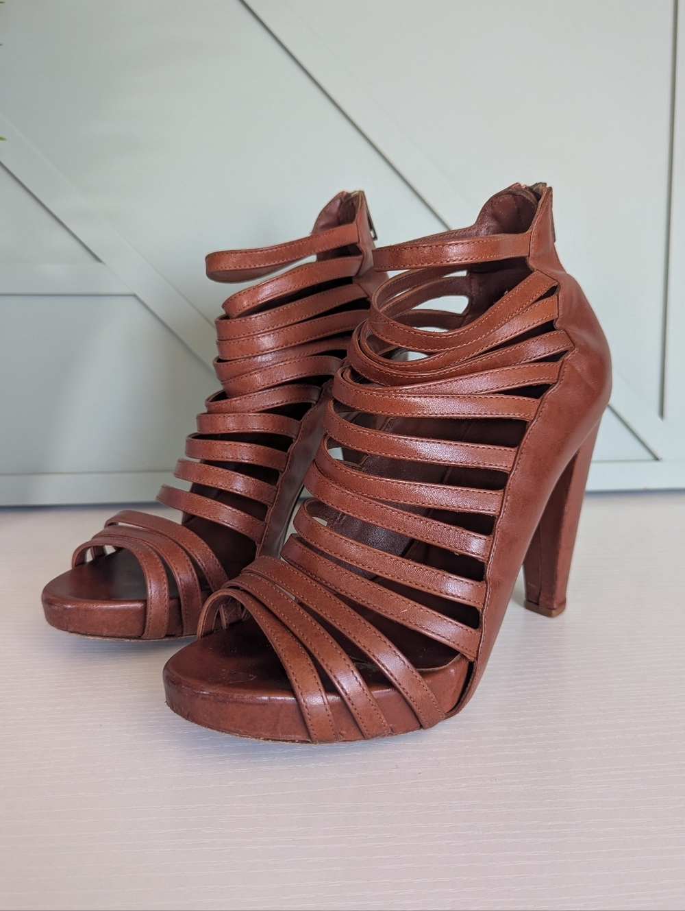 Loeffler Randall Brown Strappy High Heel Sandals
